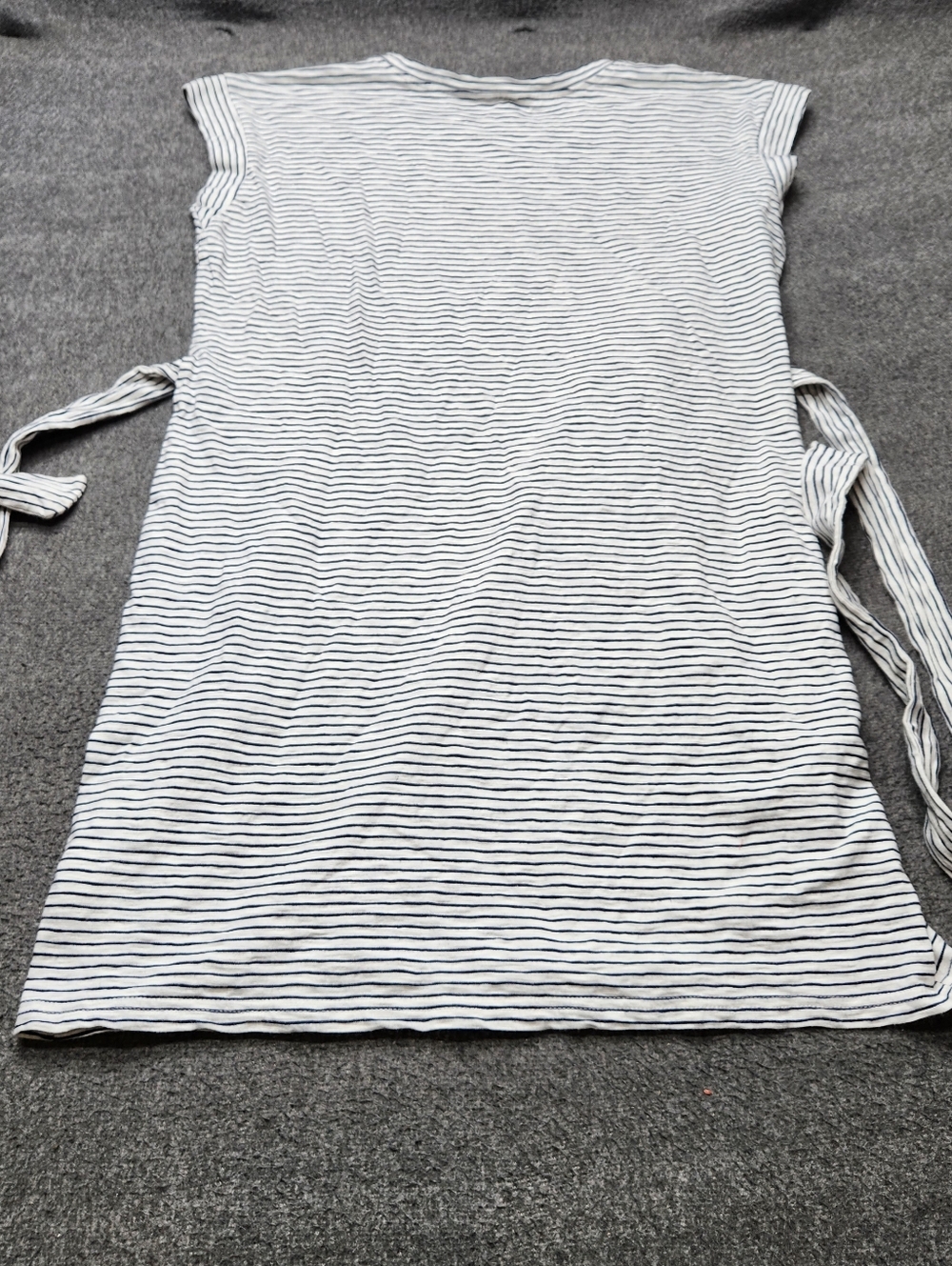 J.Crew Striped Mini Dress Tie Waist Sleeveless Cotton White Navy L - Picture 6 of 7